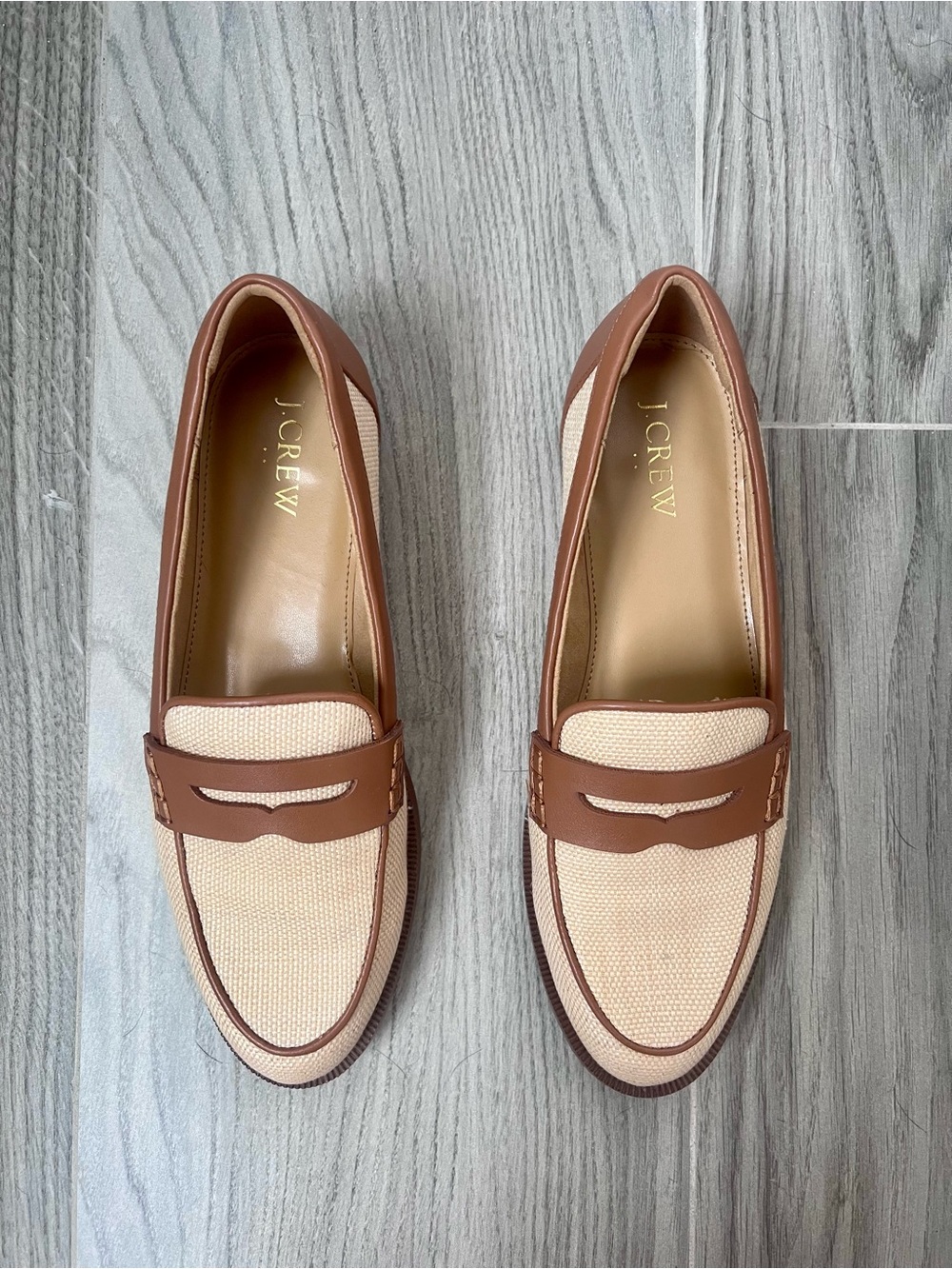 J. Crew Woven loafers Natural Raffia- size 8